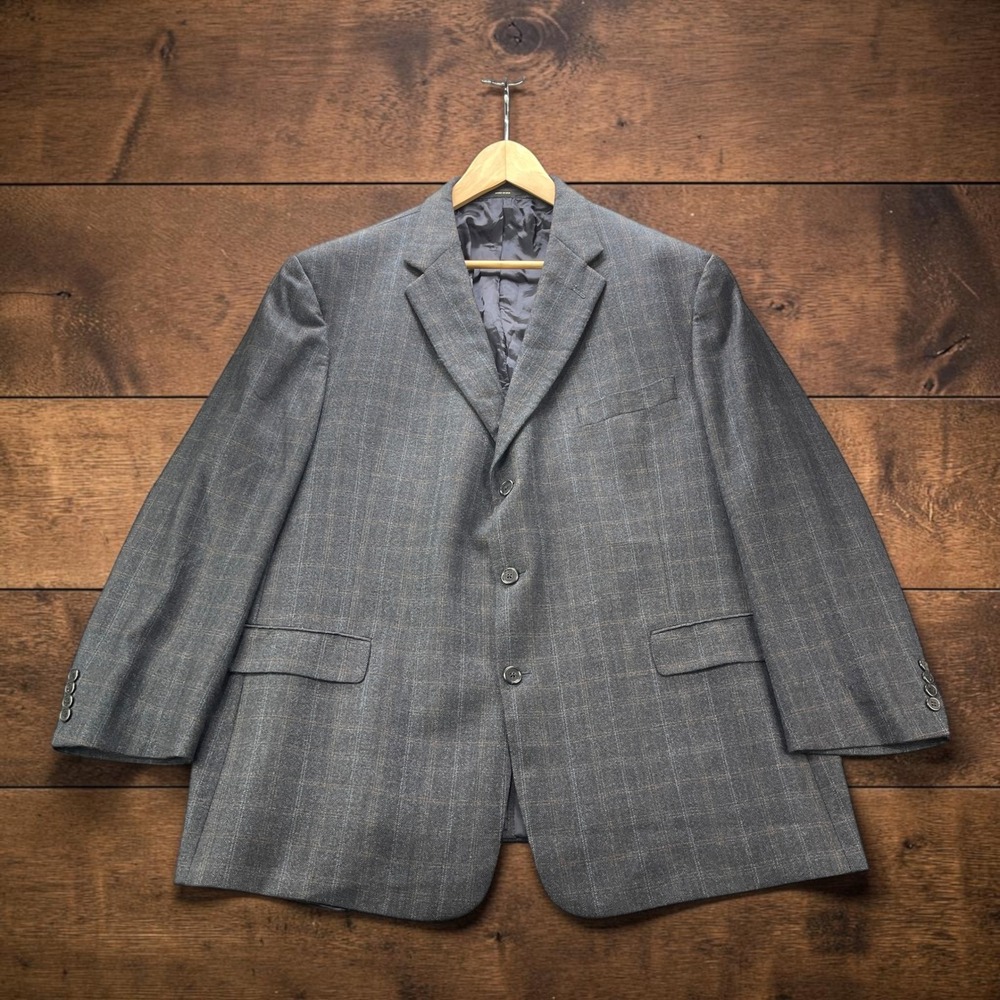Hart Schaffner Marx Gold Trumpeter Loro Piana Cashmere Blazer Glen Plaid 50R